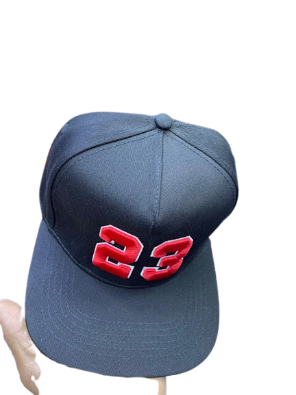Jordan Number 23 Snapback Streetwear Cap – Stealth Black & Red